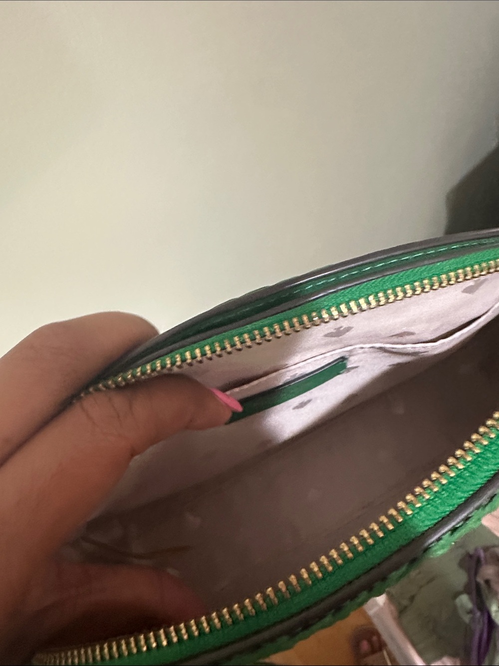 🎆Kate spade Green and Natural Straw Dome Crossbody - Picture 6 of 7
